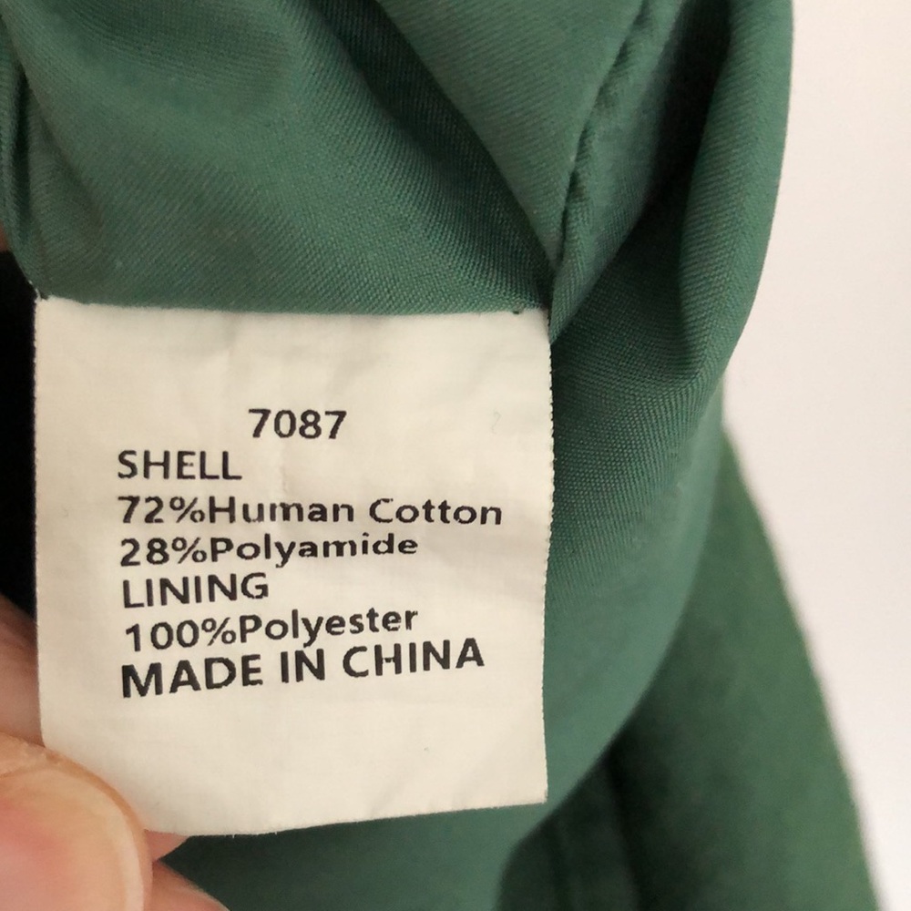 M Green Cotton Dress Pockets Flowy Ruffle Lined Midi Spring - Picture 6 of 10